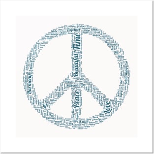 Peace Symbol Silhouette Shape Text Word Cloud Posters and Art